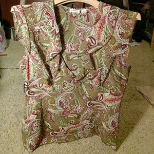 Cato brown ruffle blouse