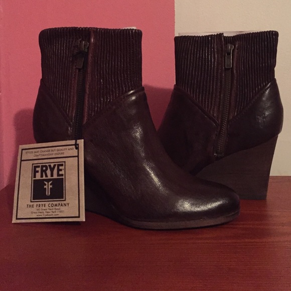 BRAND NEW !! NEVER WORN !! FRYE WEDGE BOOTS !!