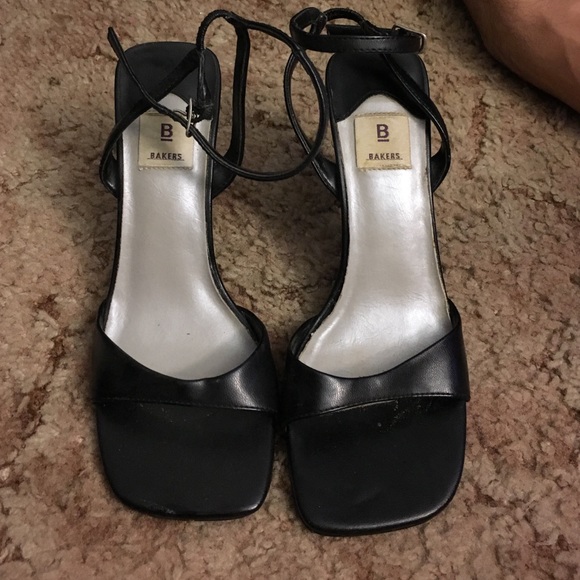 Black open toe heels