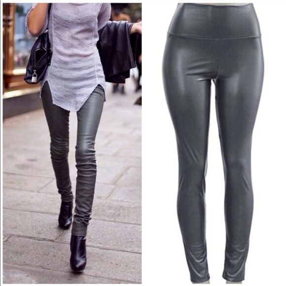 Pants - High waist faux leather leggings