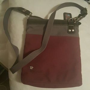 Crossbody red and grey love purse