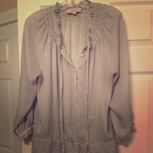 Black and white LOFT blouse