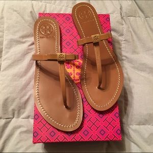 Tory Burch Leighanne Bow Nude Sandals 9.5
