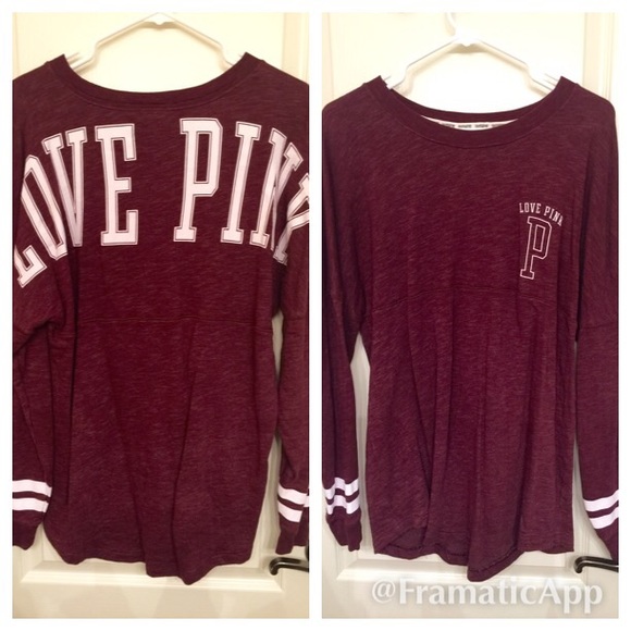 PINK Victoria's Secret maroon long sleeve