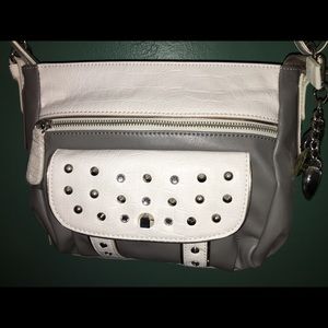 New Silver & White Studded Kathy Van Zeeland Bag