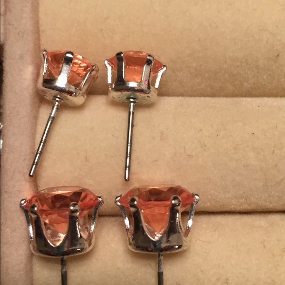 Pink Stud Earrings - Picture 2 of 2