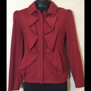 Plus size 1XL zip up ruffle jacket Apt 9
