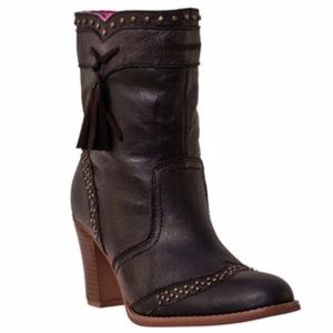Chocolate Leather Studded Boot