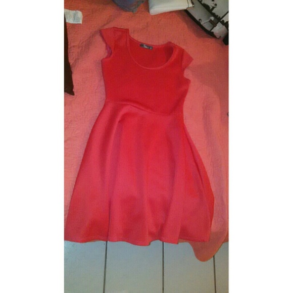 Coral skater dress