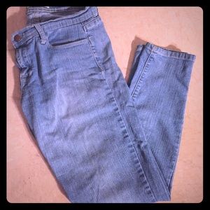 Blue denim skinny jeans