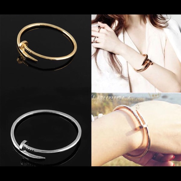 Fashion New Silver Titanium Steel Nail bangle