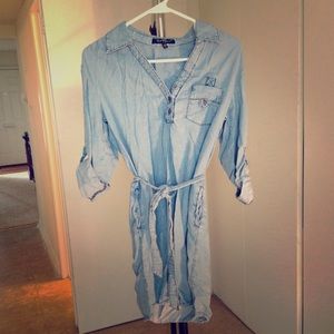 Chambray Belted Dress