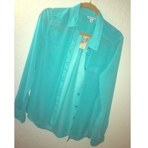 American Eagle Teal button-up