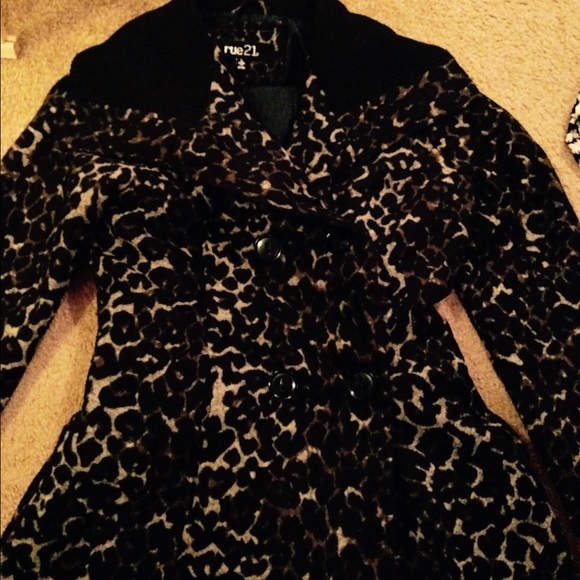 Cheetah Print Button Up Peacoat! NWOT
