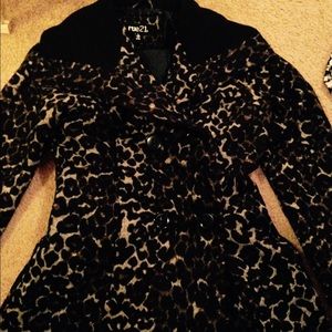 Cheetah Print Button Up Peacoat! NWOT