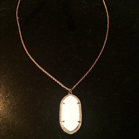White Pendant and Gold Necklace - Picture 2 of 4