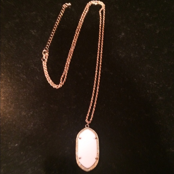 White Pendant and Gold Necklace - Picture 3 of 4