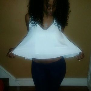 Layered flowy crop top