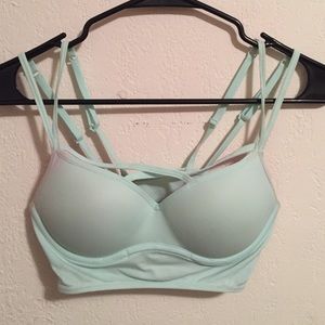 Double-strap, cross-front PINK bralette