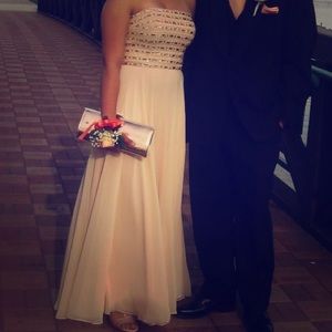 Long Strapless Formal Prom Dress