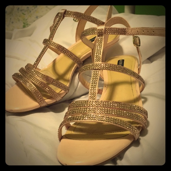 Rose Gold Heels with Heel Strap