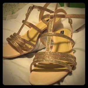 Rose Gold Heels with Heel Strap