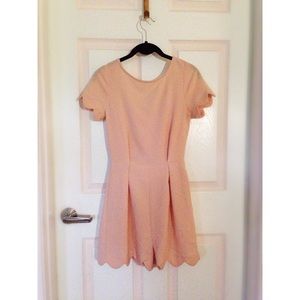 Dusty pink scalloped romper