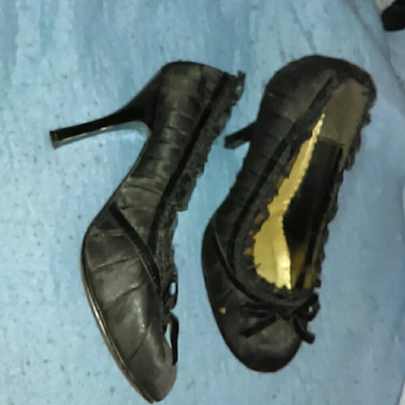 Black, lace high heels