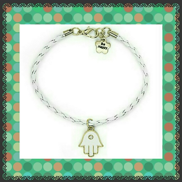 White hamsa hand bracelet