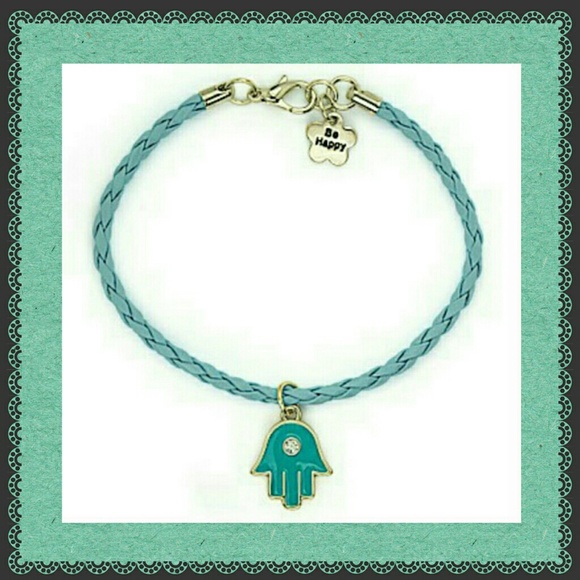 Teal Hamsa hand bracelet