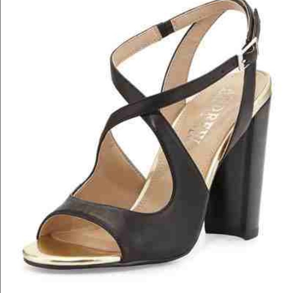 Andrew Stevens crisscross leather gold black