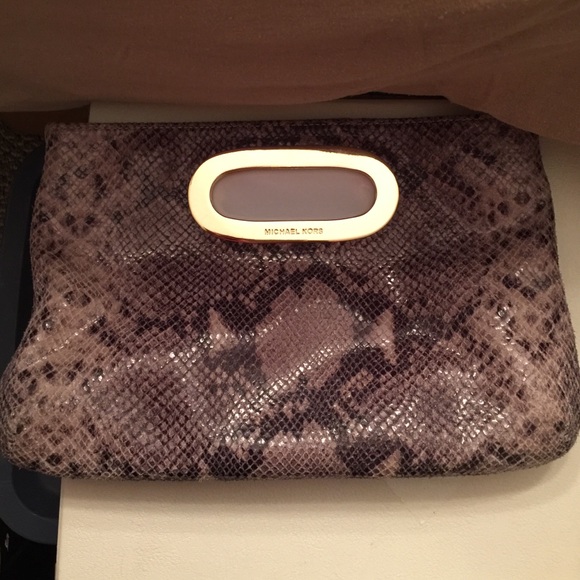 Michael Kors Berkley Python Clutch
