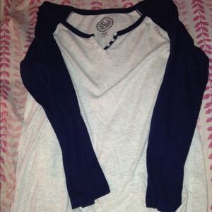 SO V neck navy blue shirt