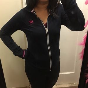 A&F track jacket zip up navy