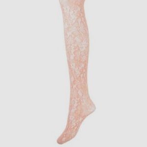 Dusty Pink Knit Lace Tights