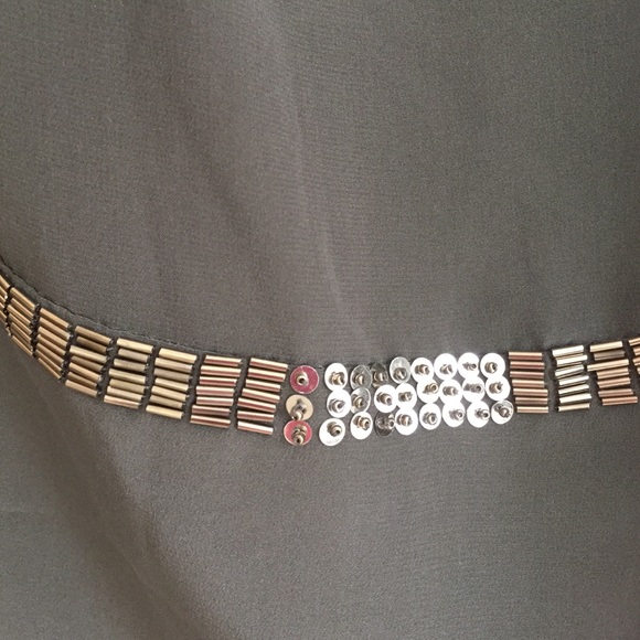 Brand New Gray silk sequence top - Picture 3 of 4