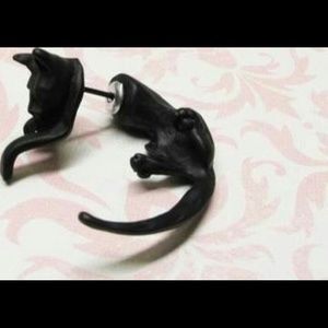 Black cat earrings