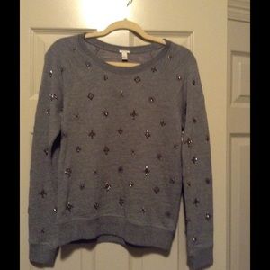 J Crew Sequin Sweatshirt