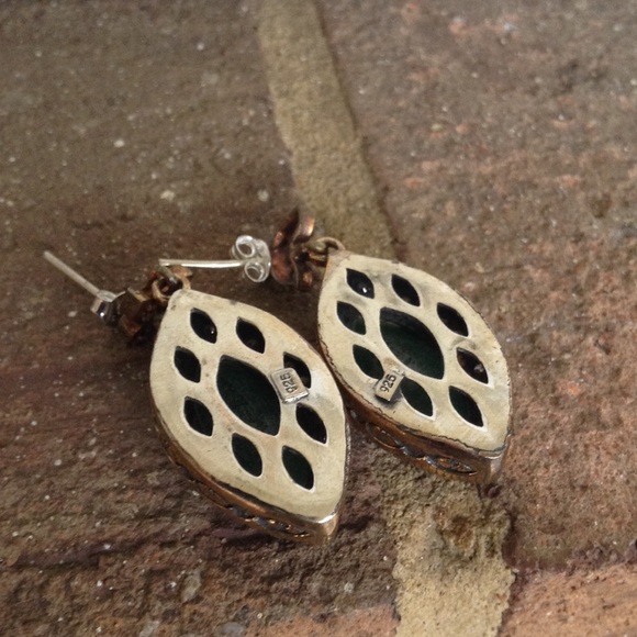 EMERALD TOPAZ EARRINGS - Picture 3 of 4