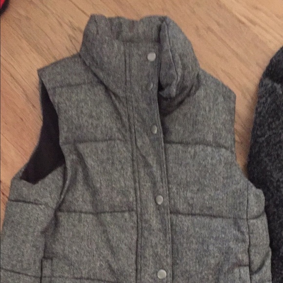 Grey Tweed Puffy Vest- Maternity