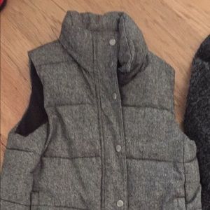 Grey Tweed Puffy Vest- Maternity