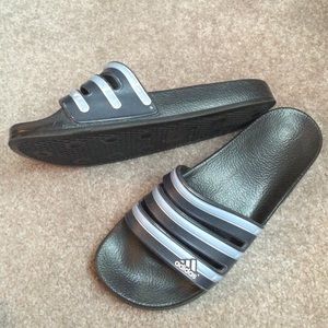 Blue, Adidas slide sandals