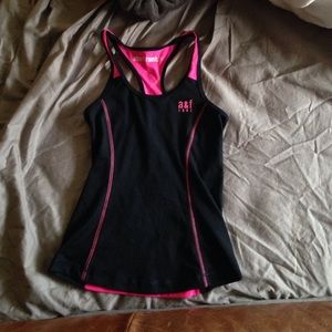 Black and pink sporty tank top.