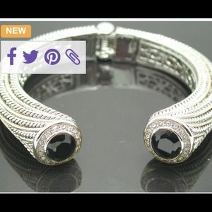 18k white and yellow gold statement bracelet