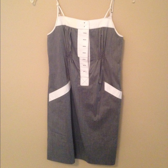 BCBG MAX AZRIA Heathered Grey Poplin Dress