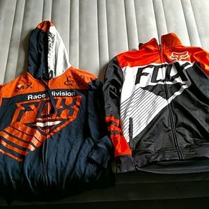 Mens Size large fox racing zip ups