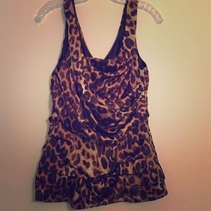 EXPRESS leopard print tank size Large