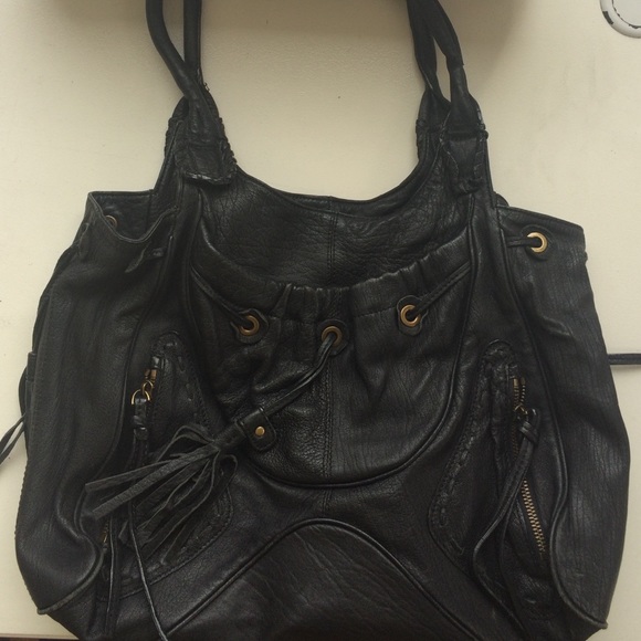 Black Leather My Tribe Shoulder Bag