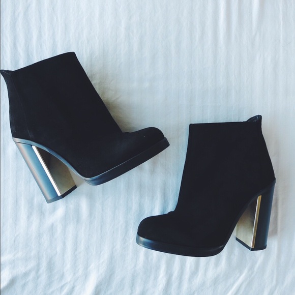 Topshop Shoes - Topshop Suede Metal Heel Booties