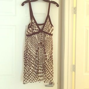 Milly brown and cream poke-a-dot baby doll dress